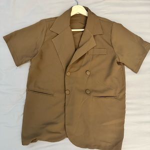 Short-sleeved Oversized Blazer